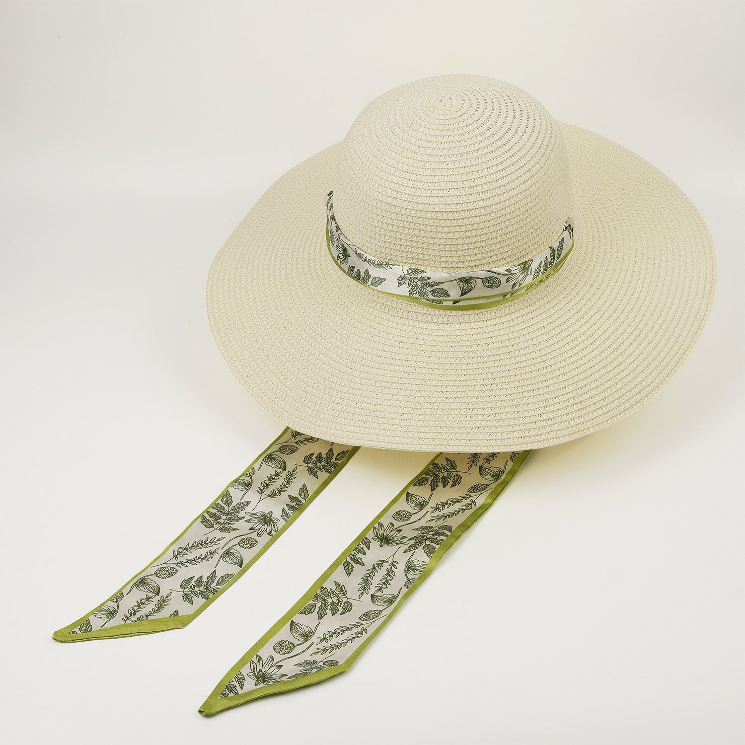Wide Brim Hat with Removable Scarf Band