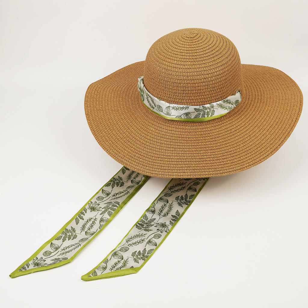 Wide Brim Hat with Removable Scarf Band