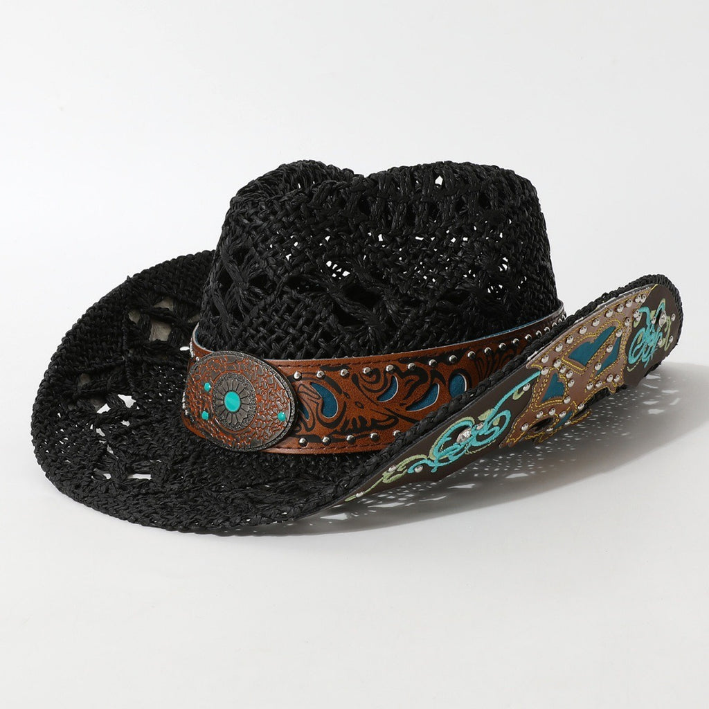 Vintage Open Weave Wide Brim Cowboy Hat