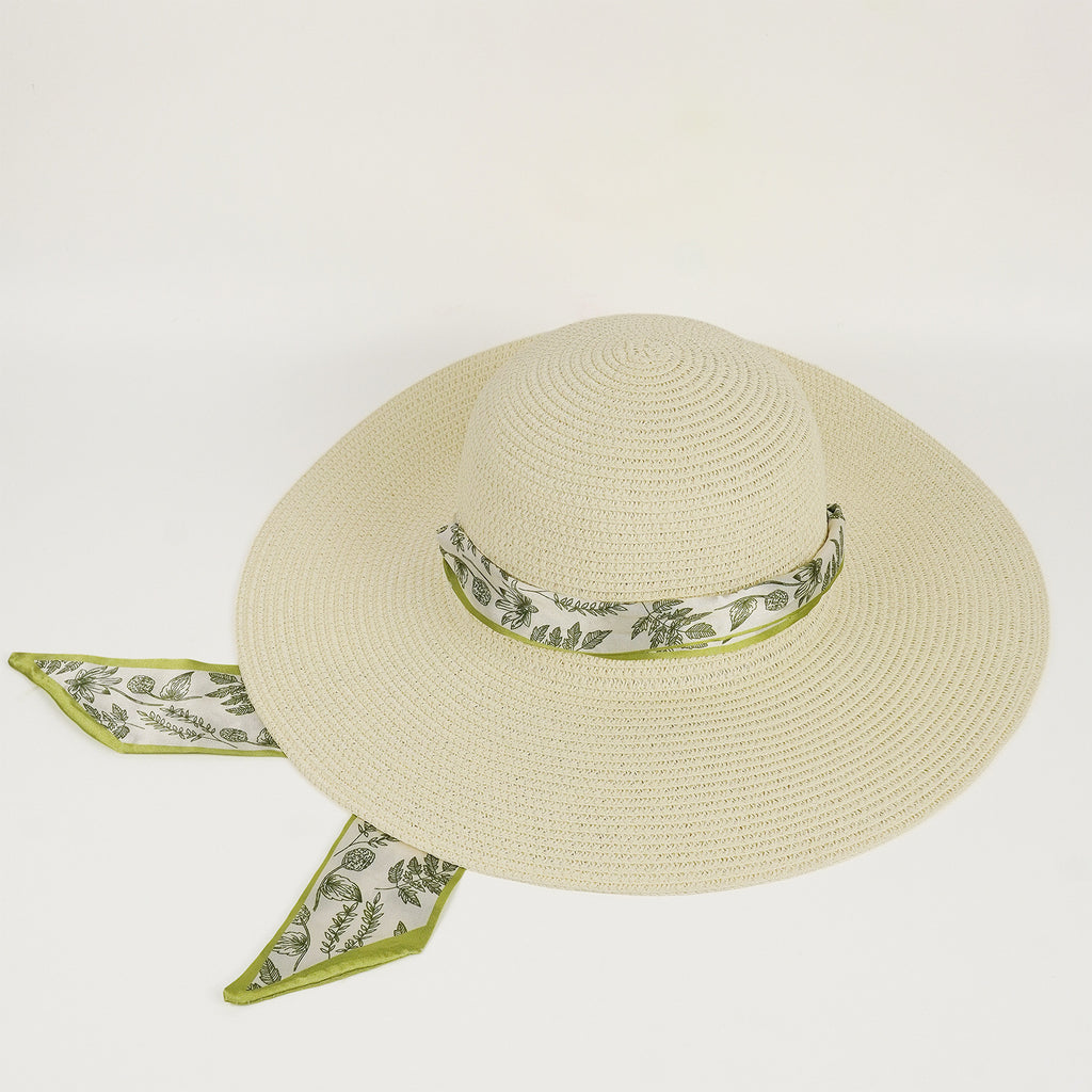 Wide Brim Hat with Removable Scarf Band
