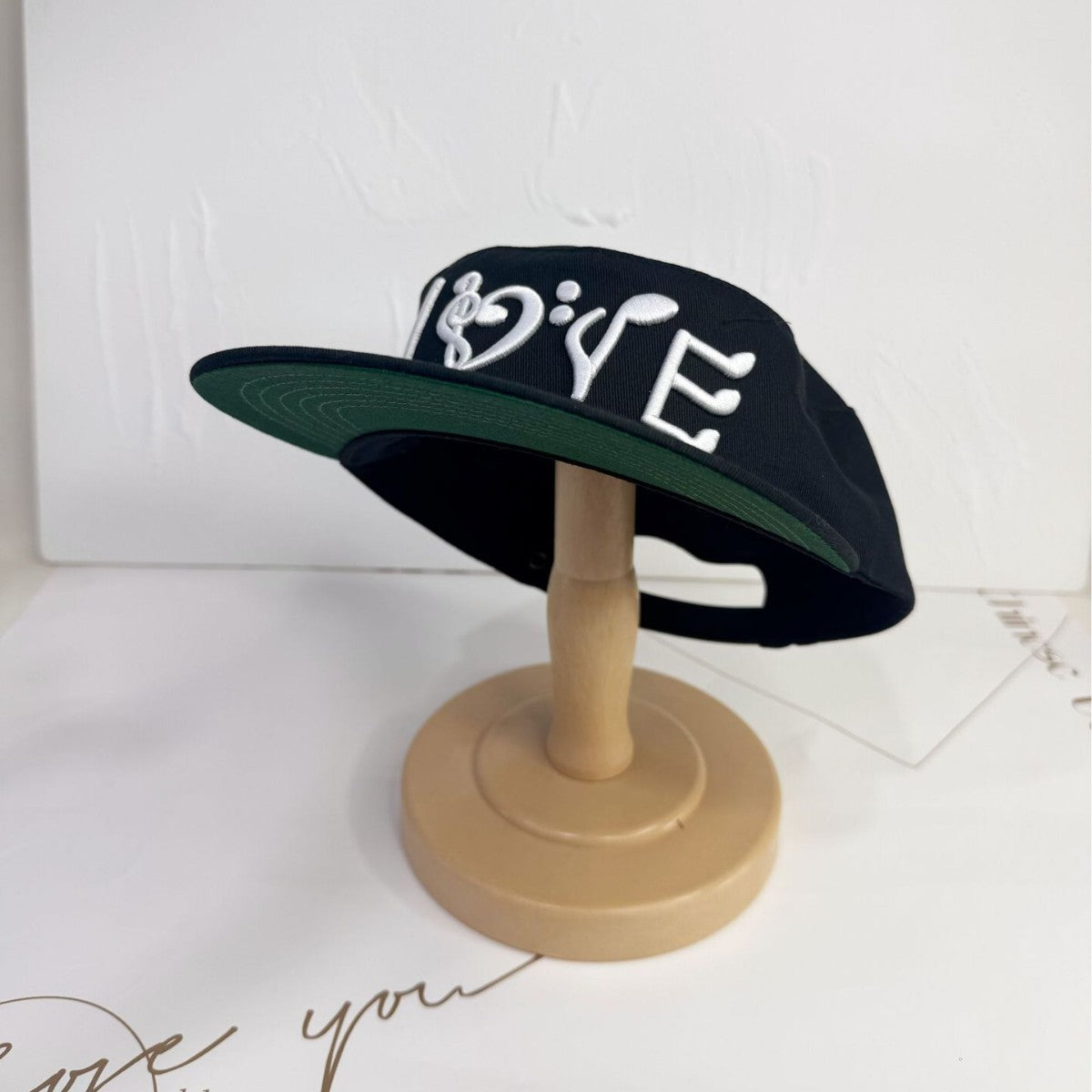 Letter Embroidered Flat Brim Cap