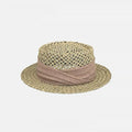 Woven Straw Wide Brim Hat with Bow Band