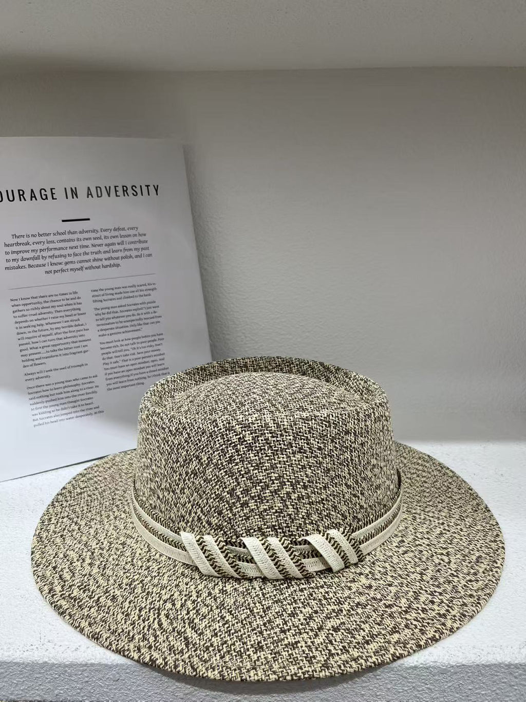 Linen Fiber Cone Wide Brim Hat