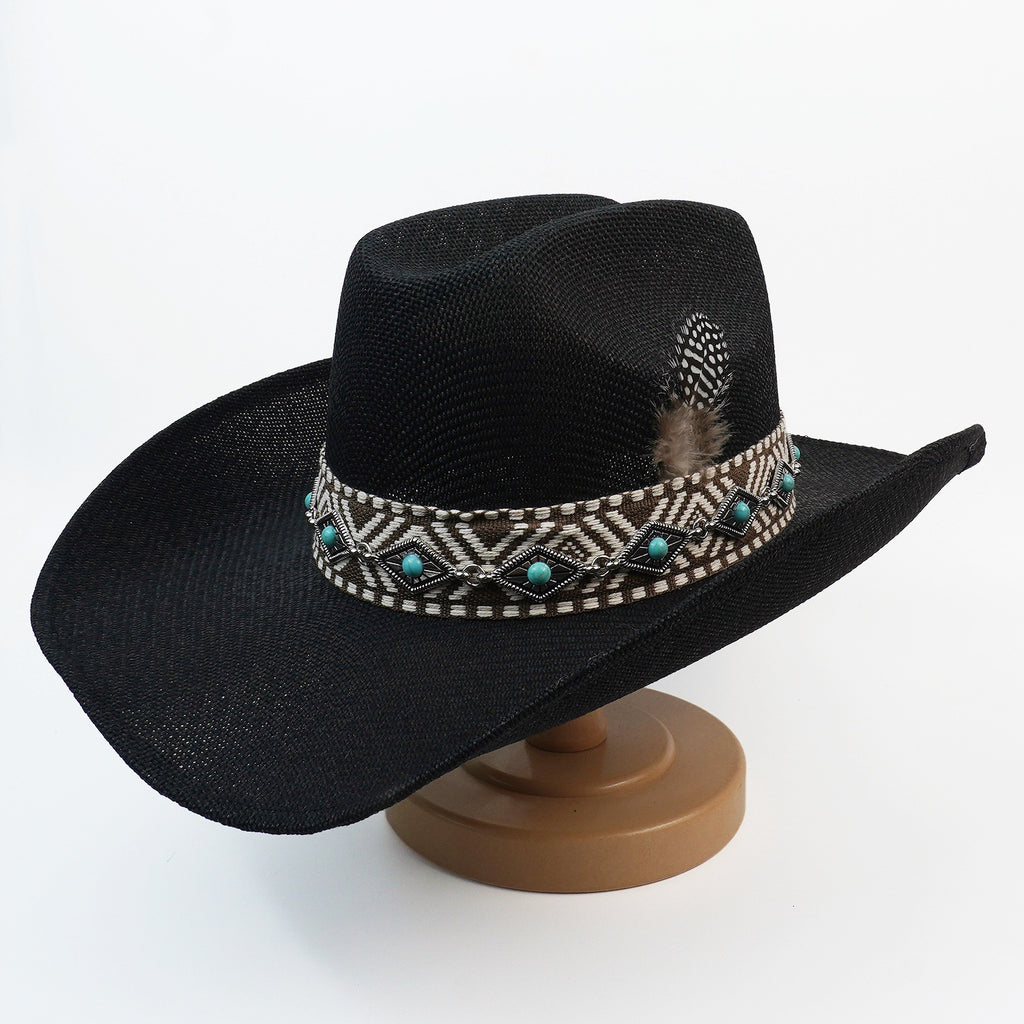 Vintage Woven Wide Brim Cowboy Hat