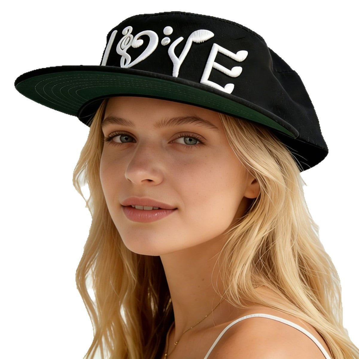 Letter Embroidered Flat Brim Cap