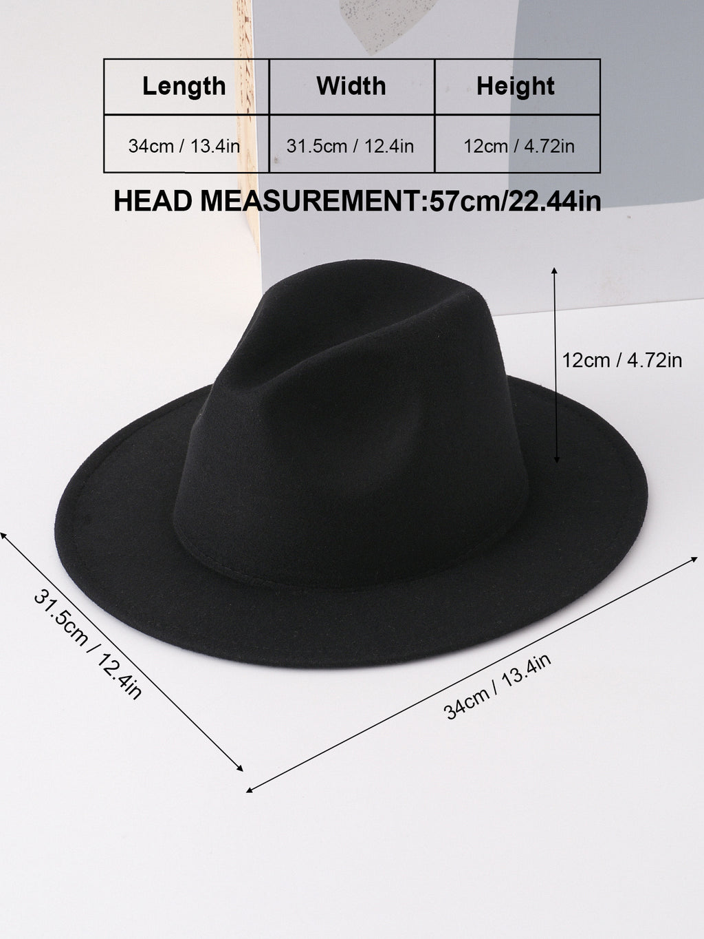 Embroidered Wide Brim Felt Hat