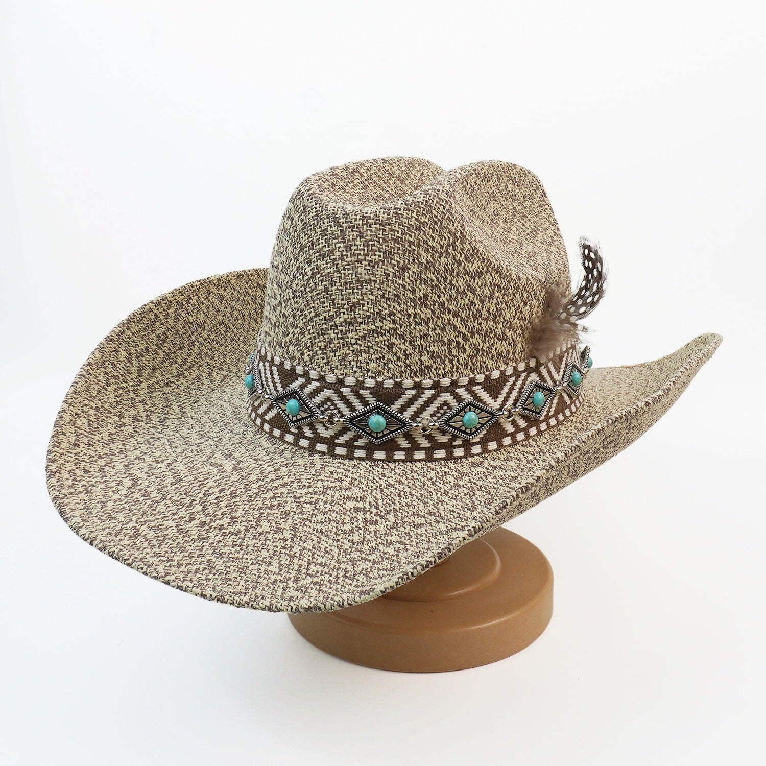 Vintage Woven Wide Brim Cowboy Hat