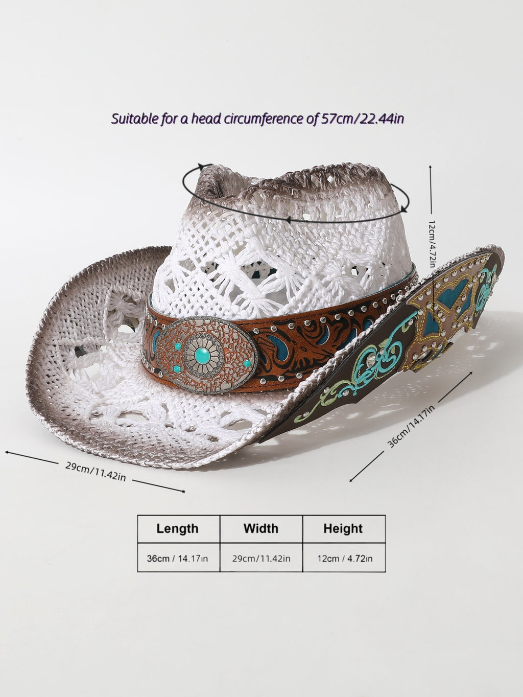 Vintage Open Weave Wide Brim Cowboy Hat