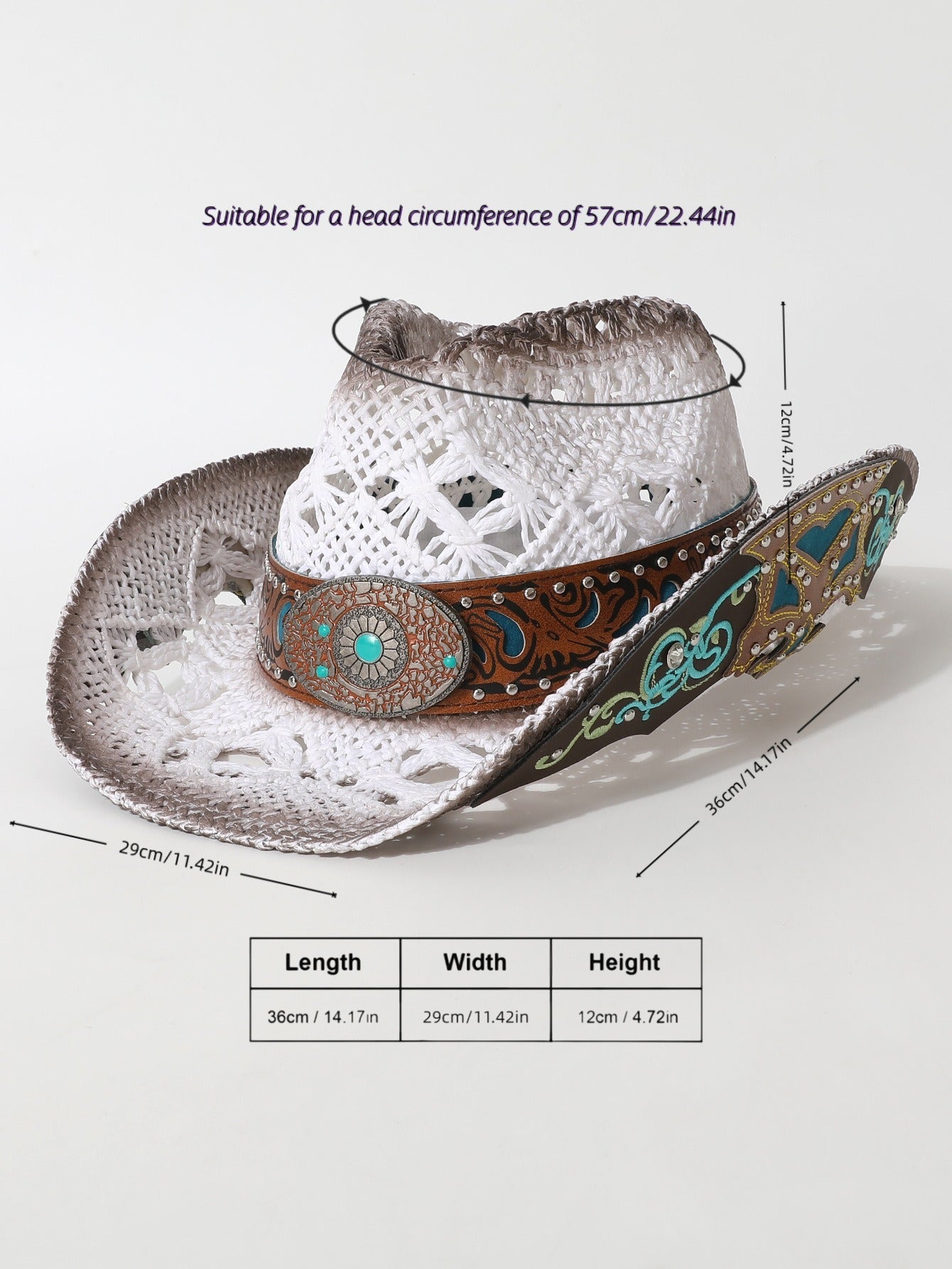 Vintage Open Weave Wide Brim Cowboy Hat
