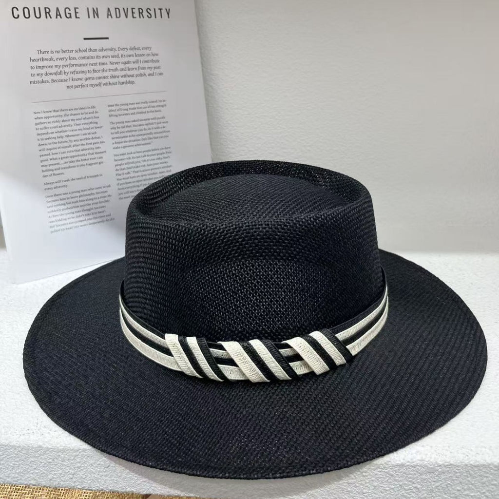 Linen Fiber Cone Wide Brim Hat