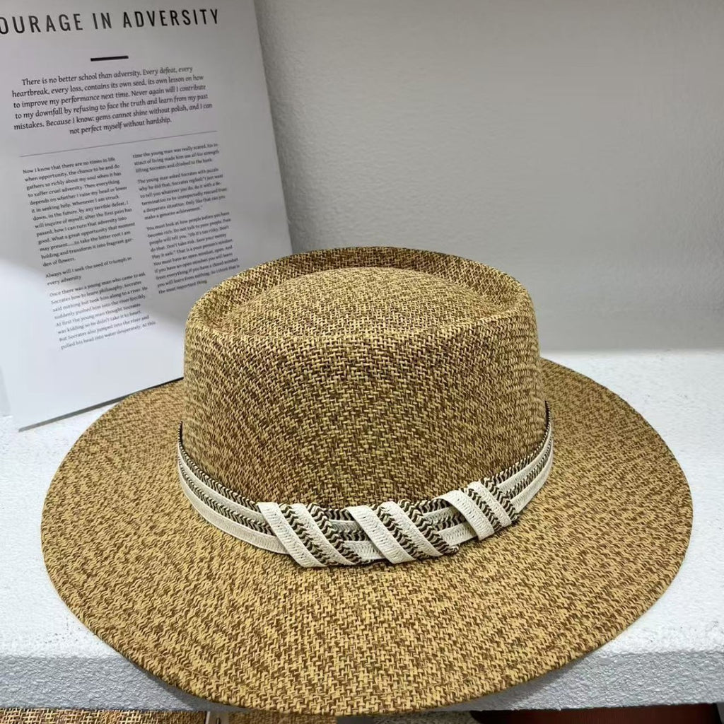 Linen Fiber Cone Wide Brim Hat