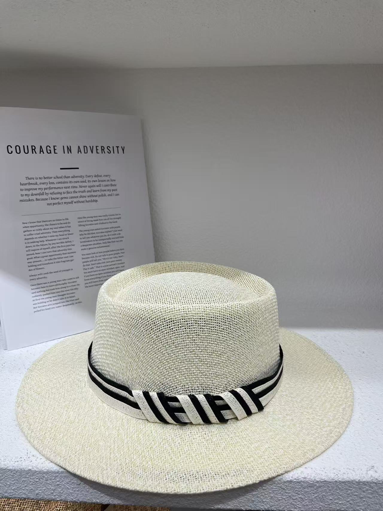 Linen Fiber Cone Wide Brim Hat