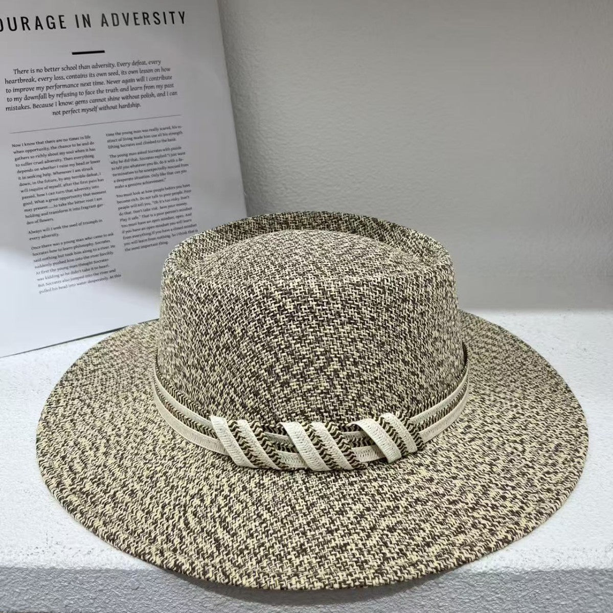 Linen Fiber Cone Wide Brim Hat