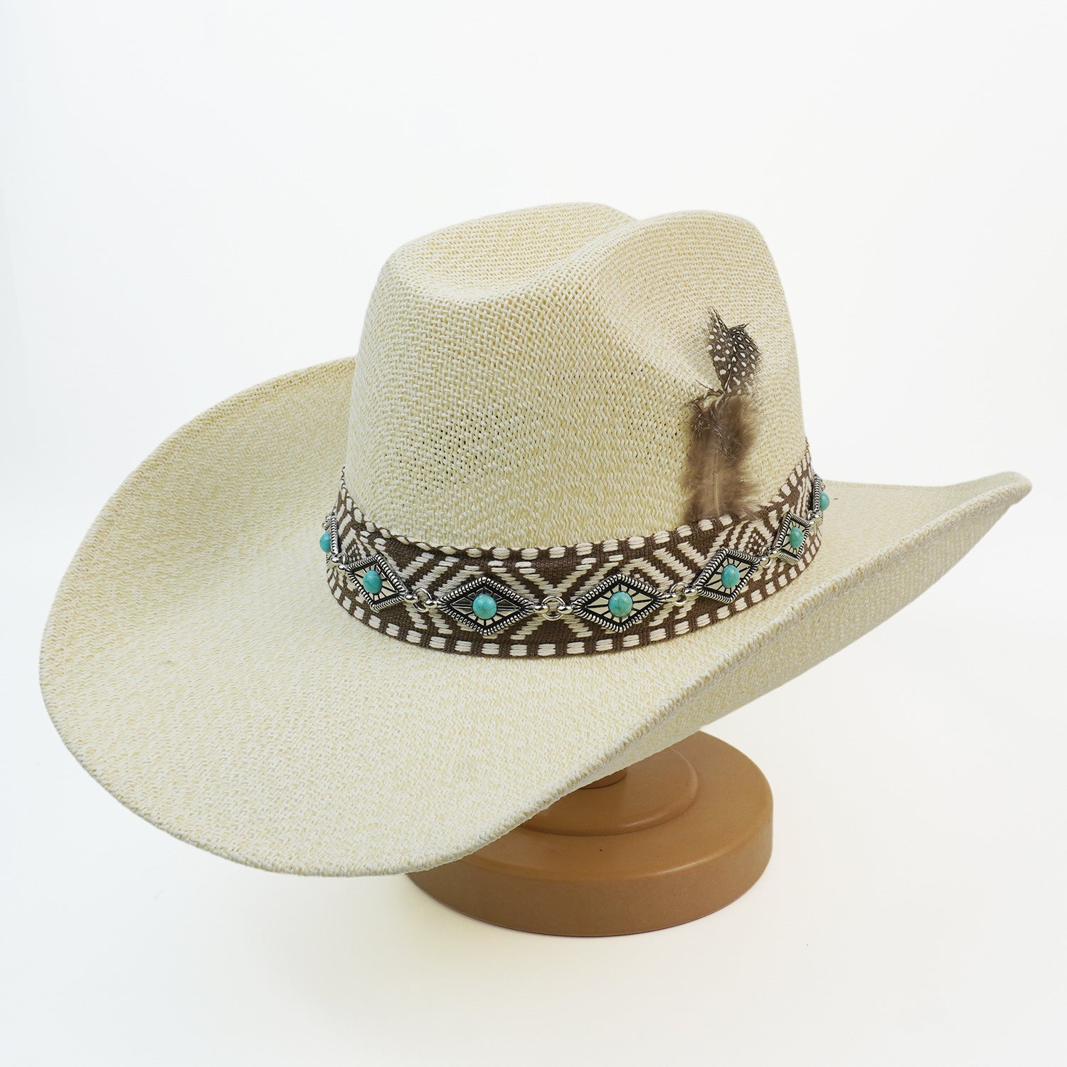 Vintage Woven Wide Brim Cowboy Hat