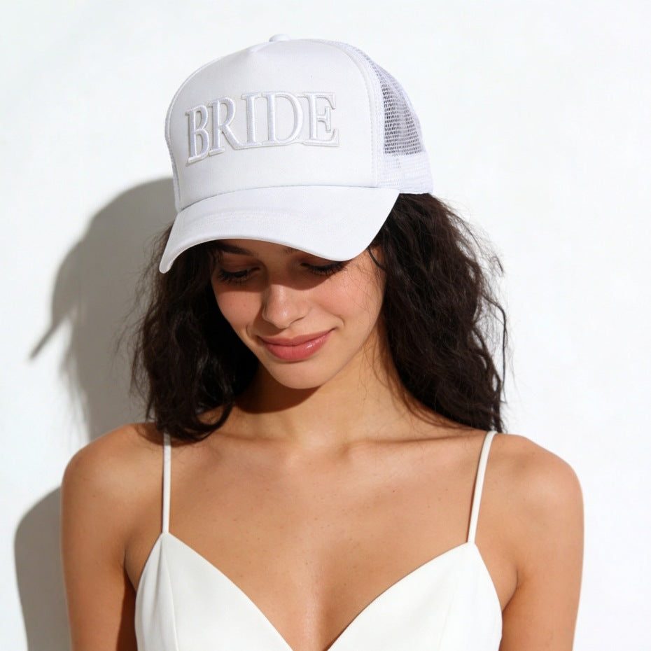 Embroidered Letter Mesh Baseball Cap Breathable Sun Hat