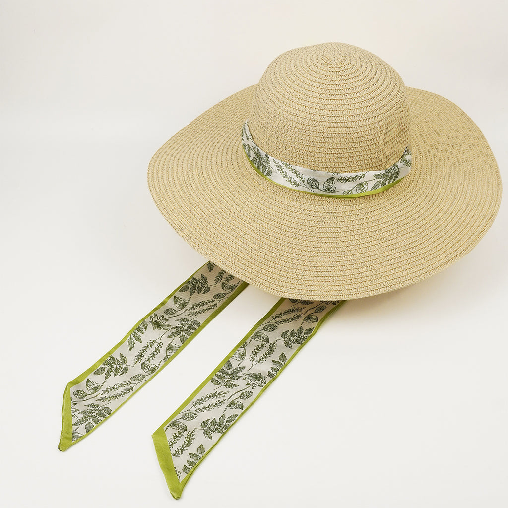 Wide Brim Hat with Removable Scarf Band