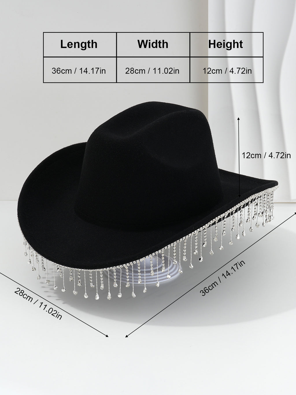 Fringe Wide Brim Cowboy Hat