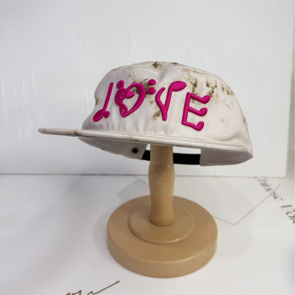 Letter Embroidered Flat Brim Cap