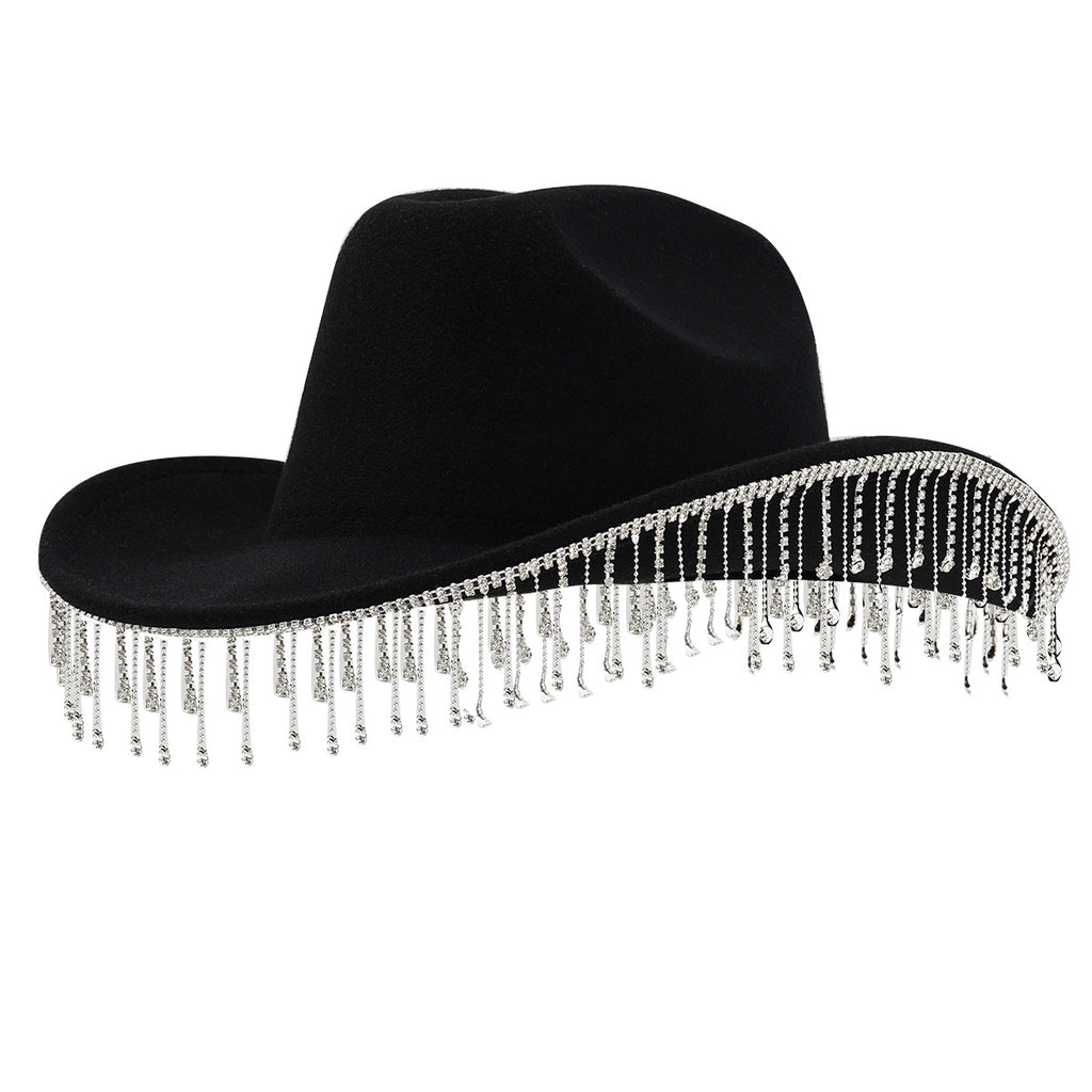 Fringe Wide Brim Cowboy Hat